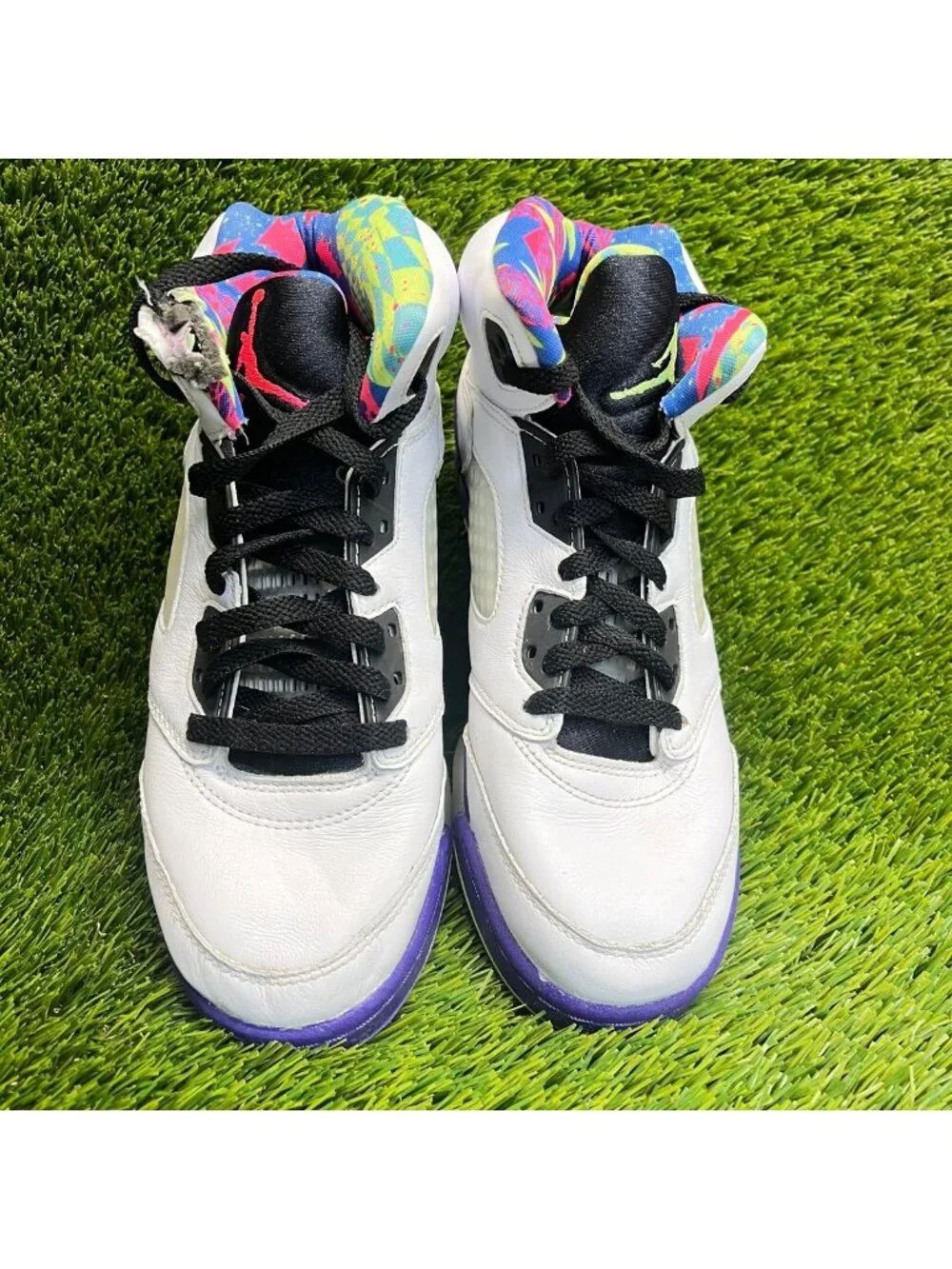 Nike Air Jordan 5 Retro GS Girls Size 6.5Y White Pink Basketball Shoes Sneakers